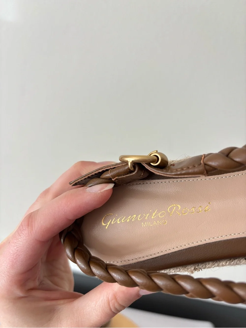 Gianvito Rossi Brown Suede Espadrille Slingback Wedges